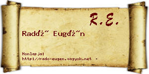 Radó Eugén névjegykártya